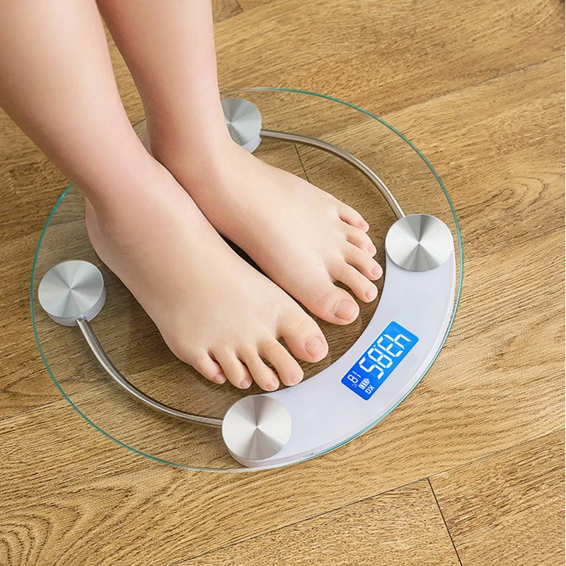 Round Shape Digital Body Weight Scale High-Definition LCD Display Bathroom Scale Floor Electronic Scales Precision 0.2-180KG