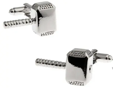 홍보! 남성 커프스 단추 도매 및 소매 상단 구리 실버 컬러 토르 해머 디자인 커프스 단추