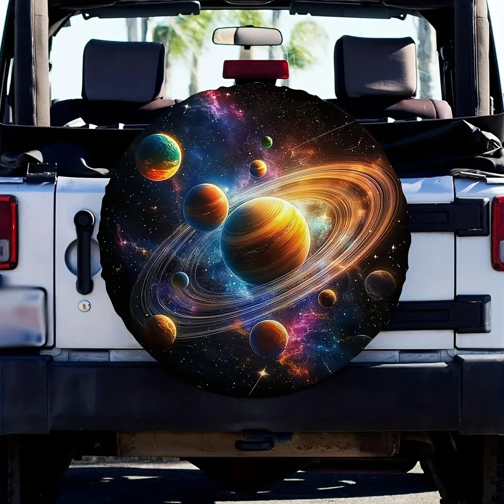 

Galaxy Planets Space Spare Tire Cover Durable Polyester Protective Case for SUV