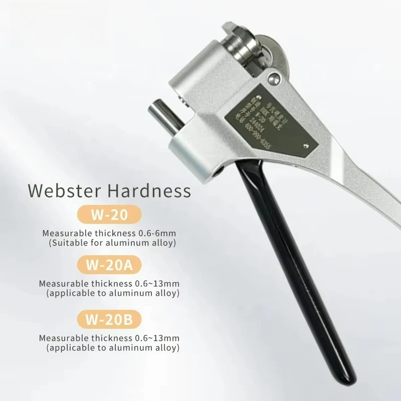 W-20 Webster Portable Hardness Tester, Vickers Hardness Tester 1 Year Warranty, for Metal, Aluminum Copper, Brass, Steel, Custom