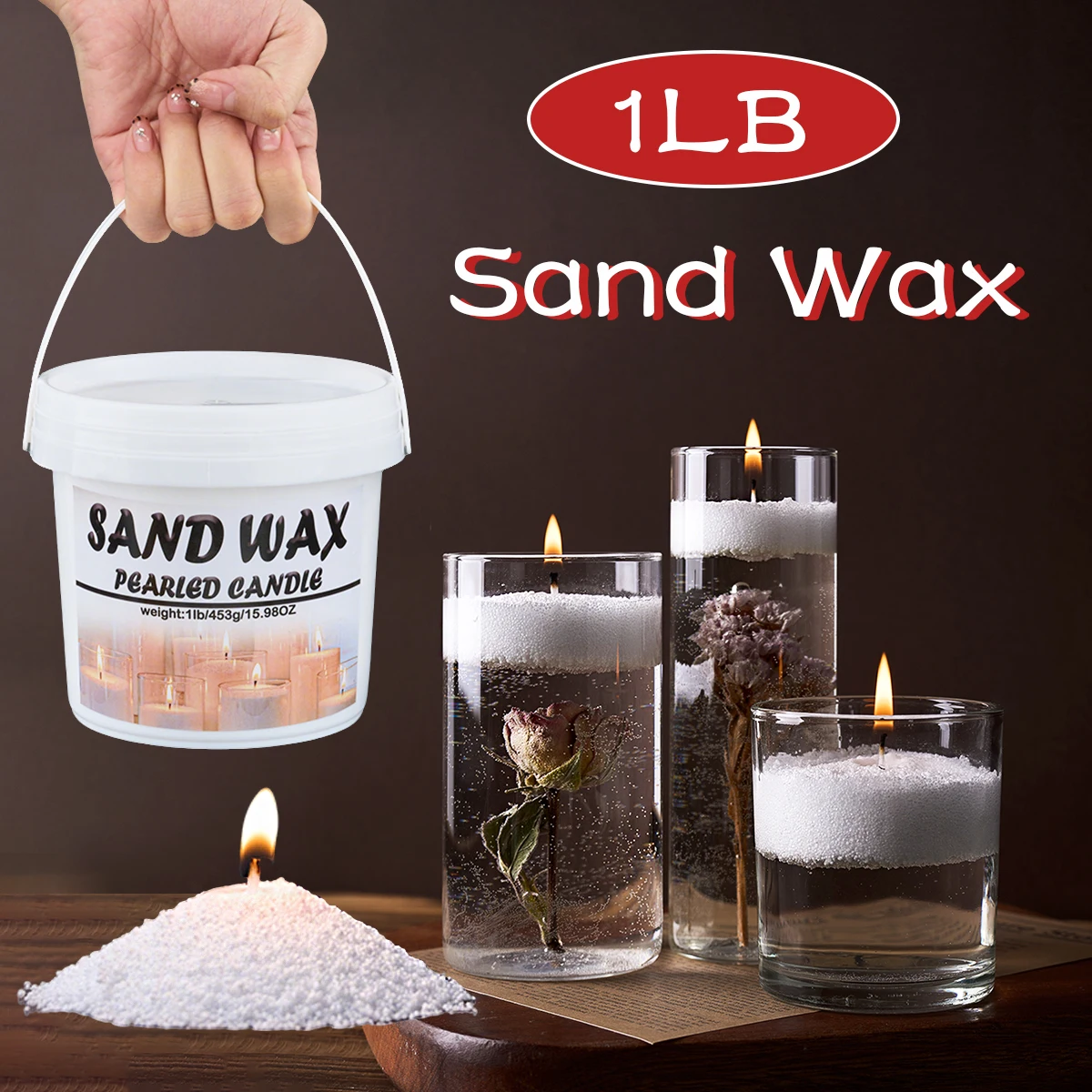 1LB Sand Wachs Perle Kerze DIY Handgemachte Duft Kerze Werkzeuge Eis Blume Wachs Schneeflocke Wachs Sand Malerei Zubehör Großhandel