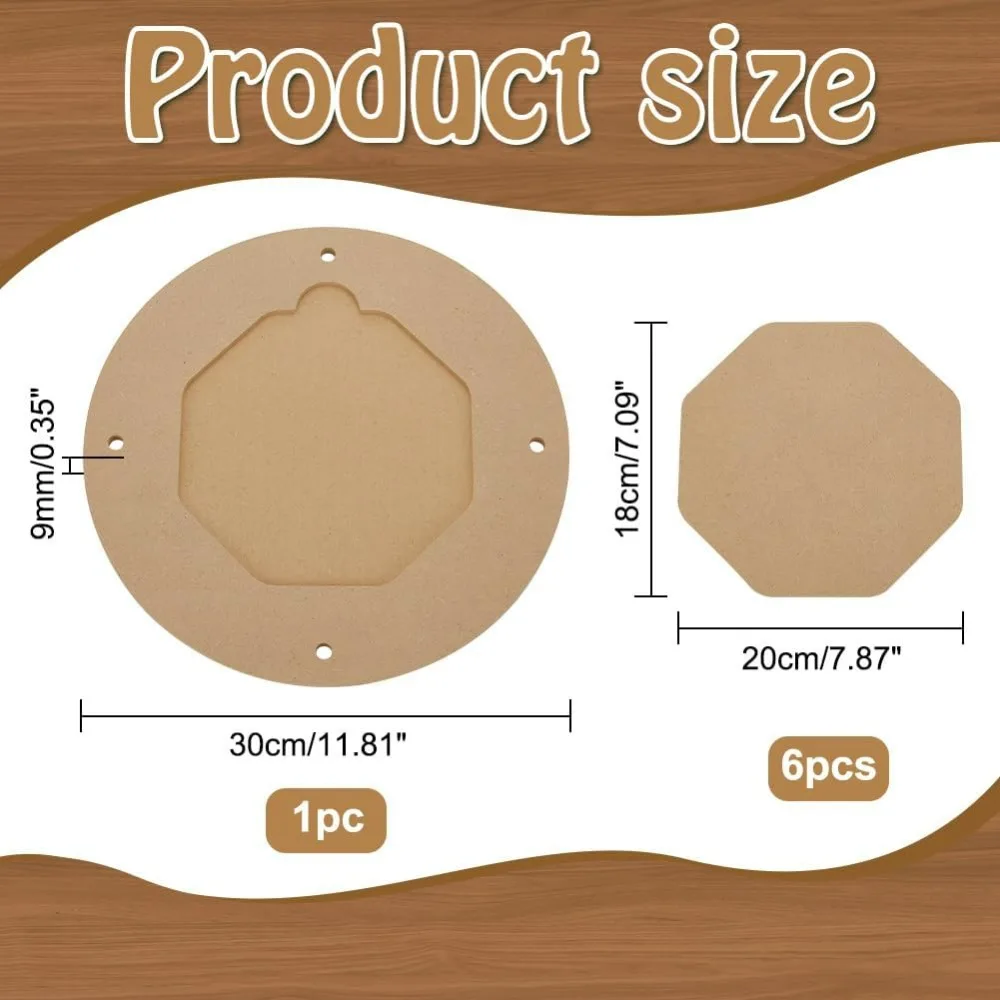 Inner Bat for Pottery Wheel 12“ Round Portable Clay Wedging Board with 6PCS 7.8