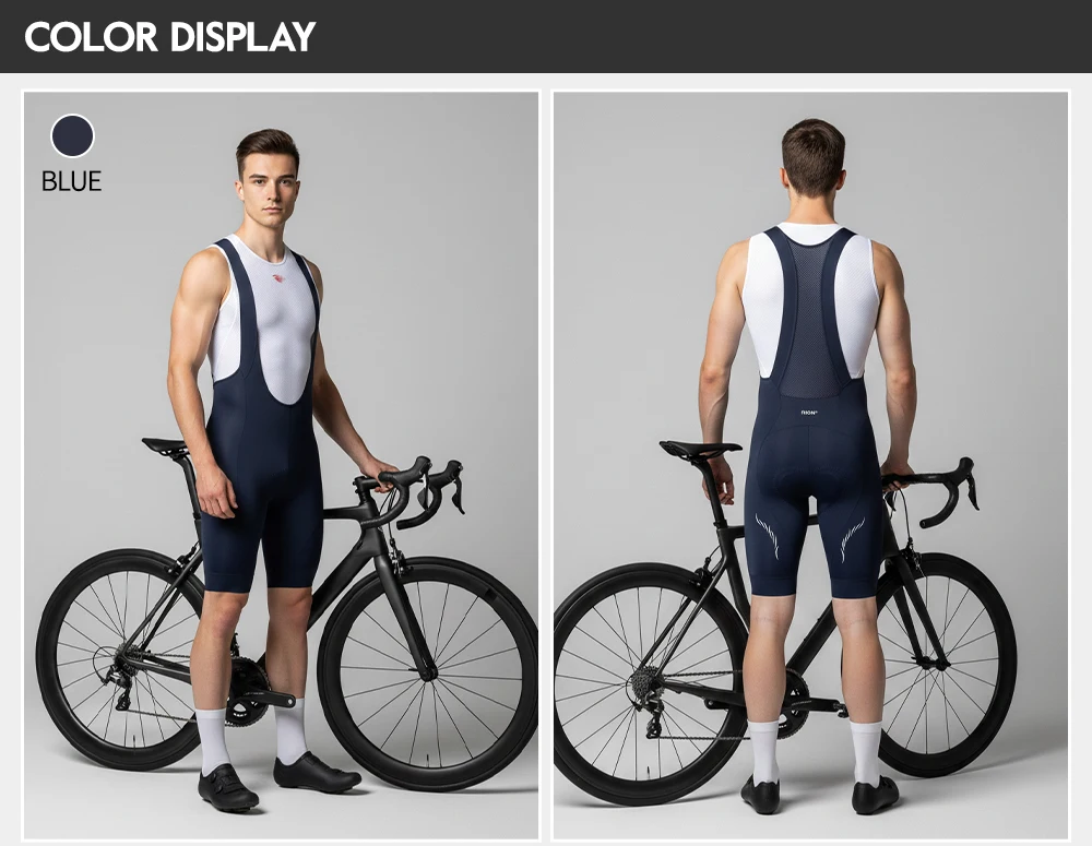 RION Herren Radsport-Trägerhose Fahrrad-Tights MTB Mountainbike-Bekleidung Rennrad-Ausrüstung Italienische Dolomiti-Polster 6H Slim Fit – Detail 15