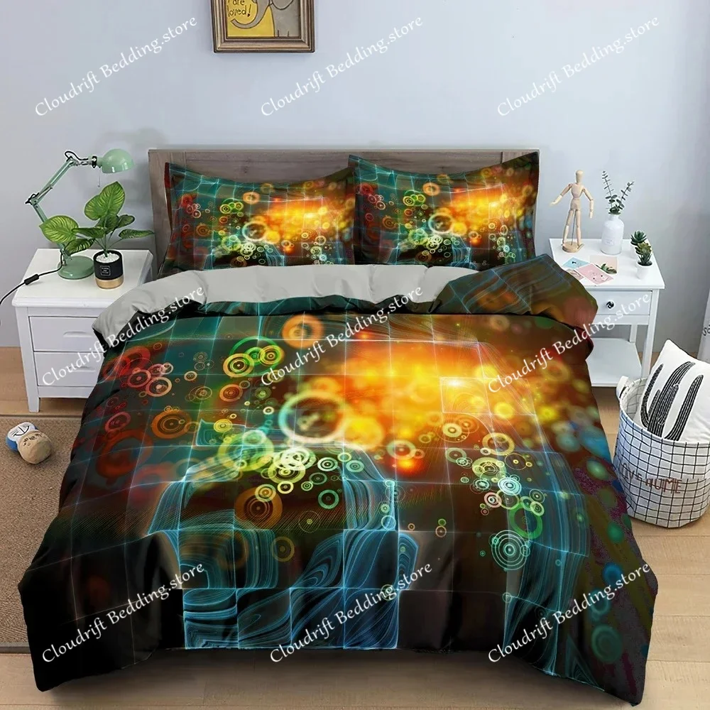 Galaxy Bedding Set Science Fiction Pattern Duvet Cover Print Comforter Covers Twin King ​Size Quilt Cover With Pillowcase