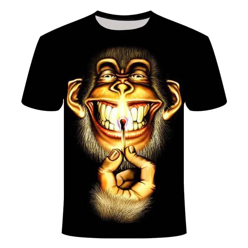 

Fun Monkey Graphics 3D Printed Plus-size Men's and Women's T-shirts Casual Animal Hip Hop Sports Quick Dry Breathable