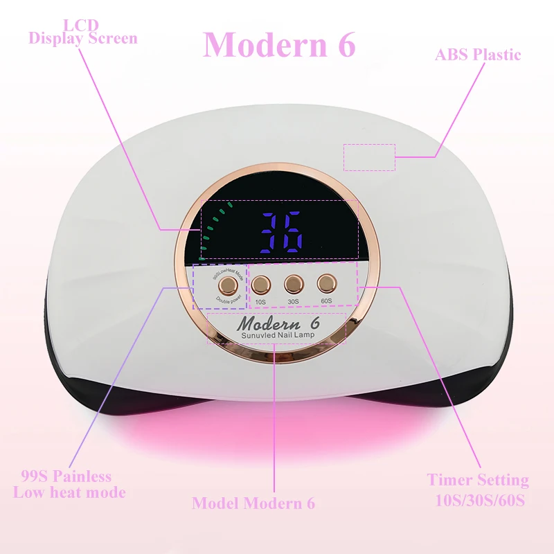مساحة كبيرة جديدة 69 المصابيح المهنية الأشعة فوق البنفسجية LED مجفف الأظافر مصباح لتجفيف جميع جيل للأظافر مصباح طلاء الأظافر للتقليم مع مستشعر الأشعة تحت الحمراء #3