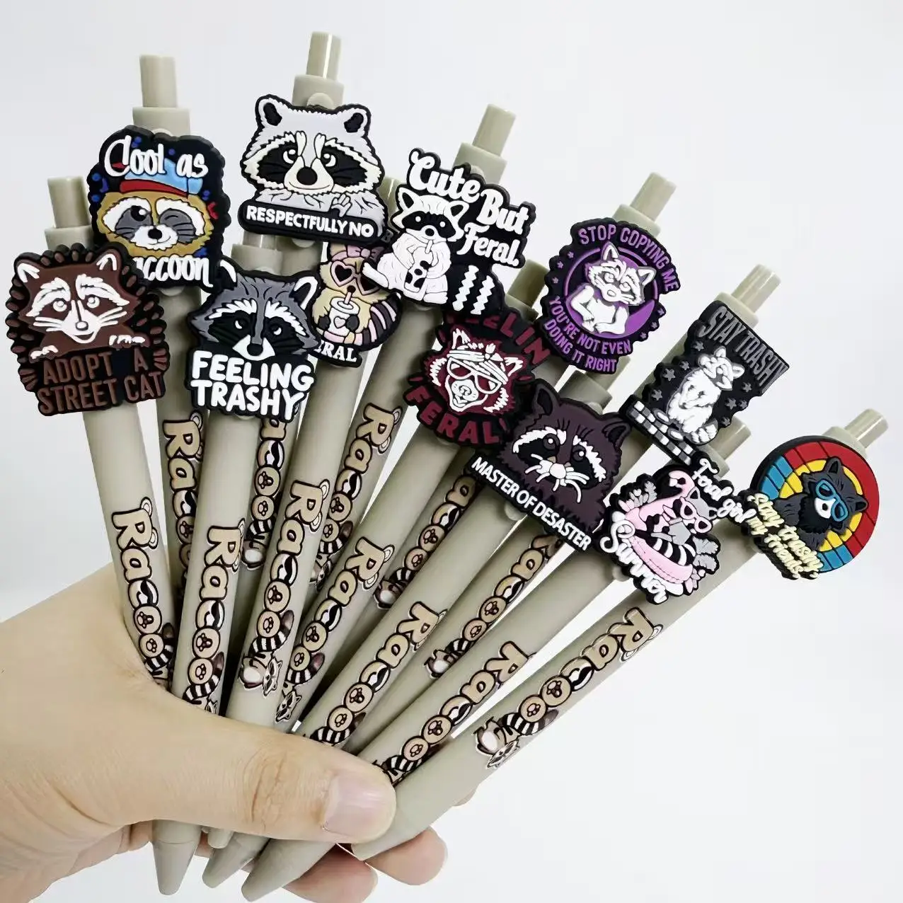 

12 шт./24 шт., шариковая ручка с фасолью и зеленым енотом, креативная шариковая ручка с енотом, студенческая ручка для письма, подарочная ручка