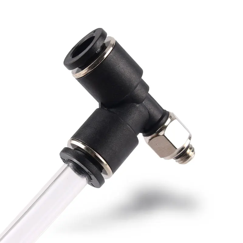 Mini conector rápido pneumático, PD Lado roscado tipo T, 3 vias, M3, M5, M6 a 3, 4, 5, 6mm, Micro tubo de ar