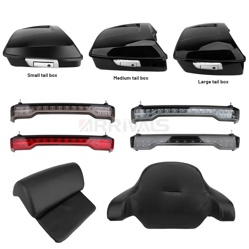 Motorcycle Rear LED Light Chopped Tour Pack Case King Backrest Tail Box For Harley Touring Electra Glide Ultra Classic 2014-2020