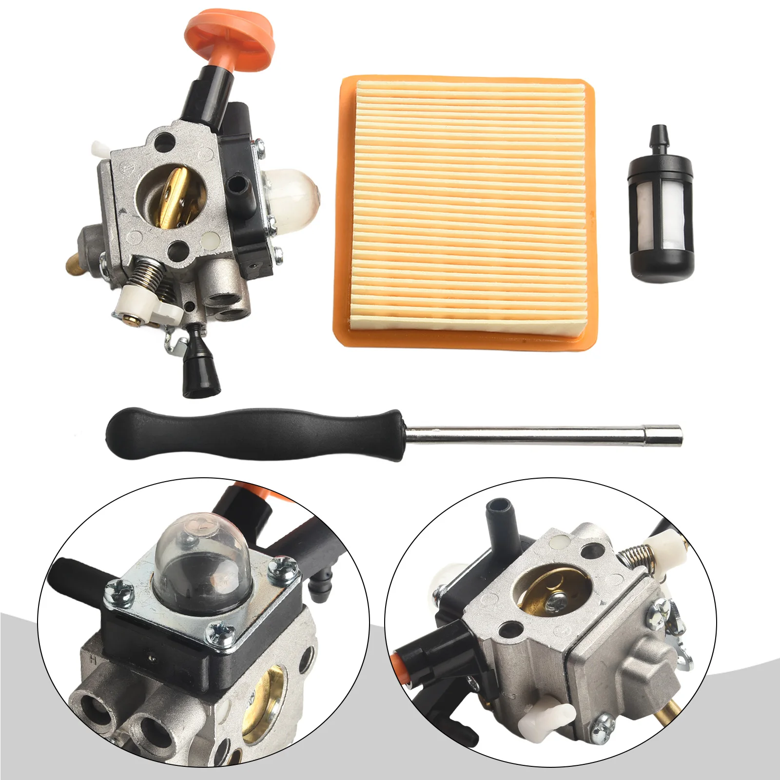 Reliable Performance Carburetor Kit for FS89 FS91 FS111 FS131 HT102 HT103 Fuel Filter and Filter for Improved Efficiency