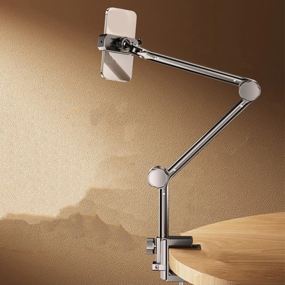 

Держатель для телефона-планшета из углеродистой стали, регулируемый на 360° ° Вращающаяся подставка для крепления планшета с складной металлической подставкой