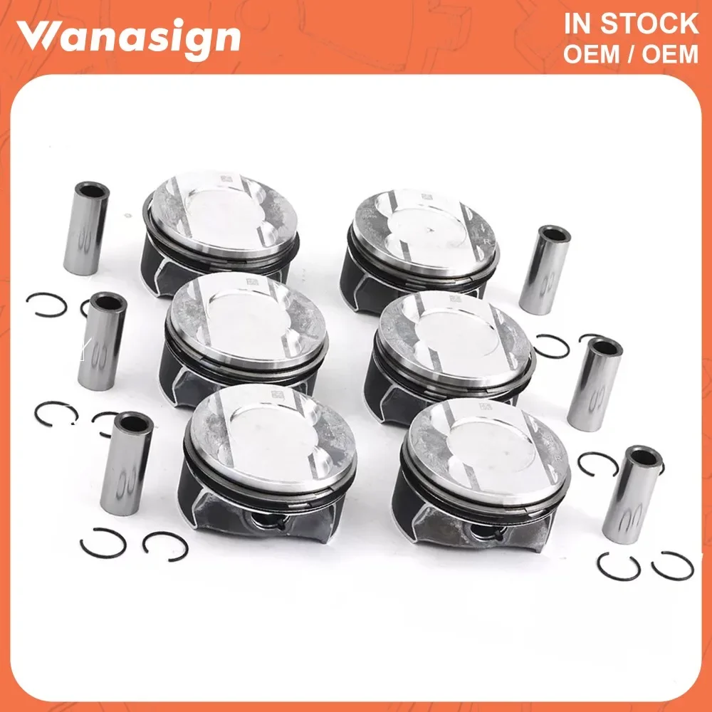 Engine Pistons & Rings Set 84.51mm Fit 3.0 L For Audi VW Touareg A6 Q7 Q8 S4 S4 B9 S5 B9 3.0L EA839 V6 GAS DOHC 06M107065AB - Image 2