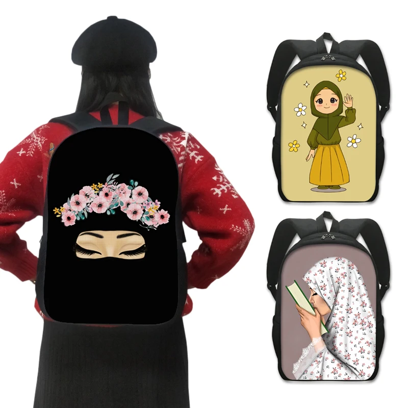 Mochila Hijab musulmana para mujer, bandana de Muslimah para la cabeza, mochila de día para viaje, bolso para portátil para niñas islámicas, mochilas escolares para adolescentes