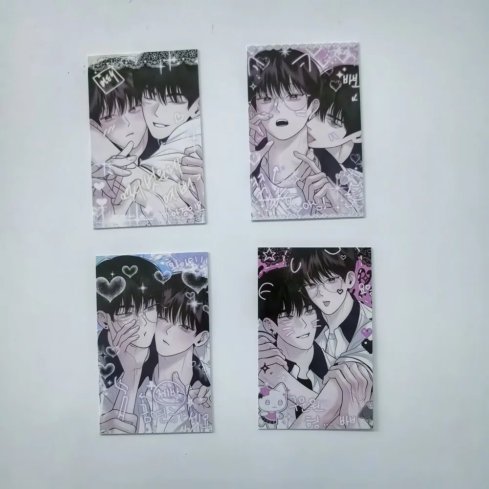 4 Pçs/set Coreano Manhwa Lomo Cartão Personagens de Quadrinhos 3 Polegadas Cartões Fotográficos Fãs Presente
