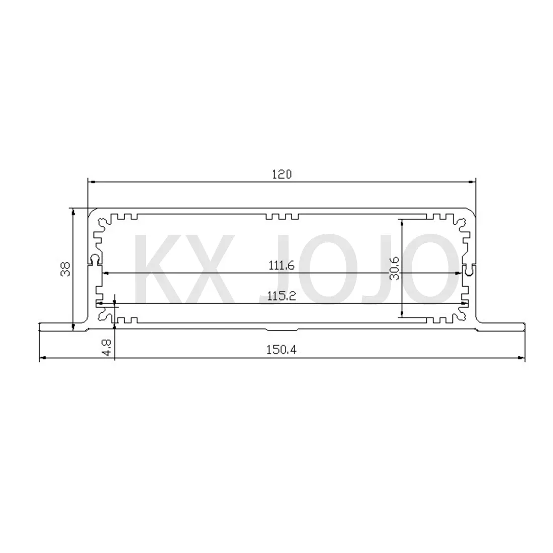 Aluminum Enclosure 150*38*130/155/205mm Split Box PCB Silver/Black with Ears Instrument DIY Electronic Project Case DIY Power