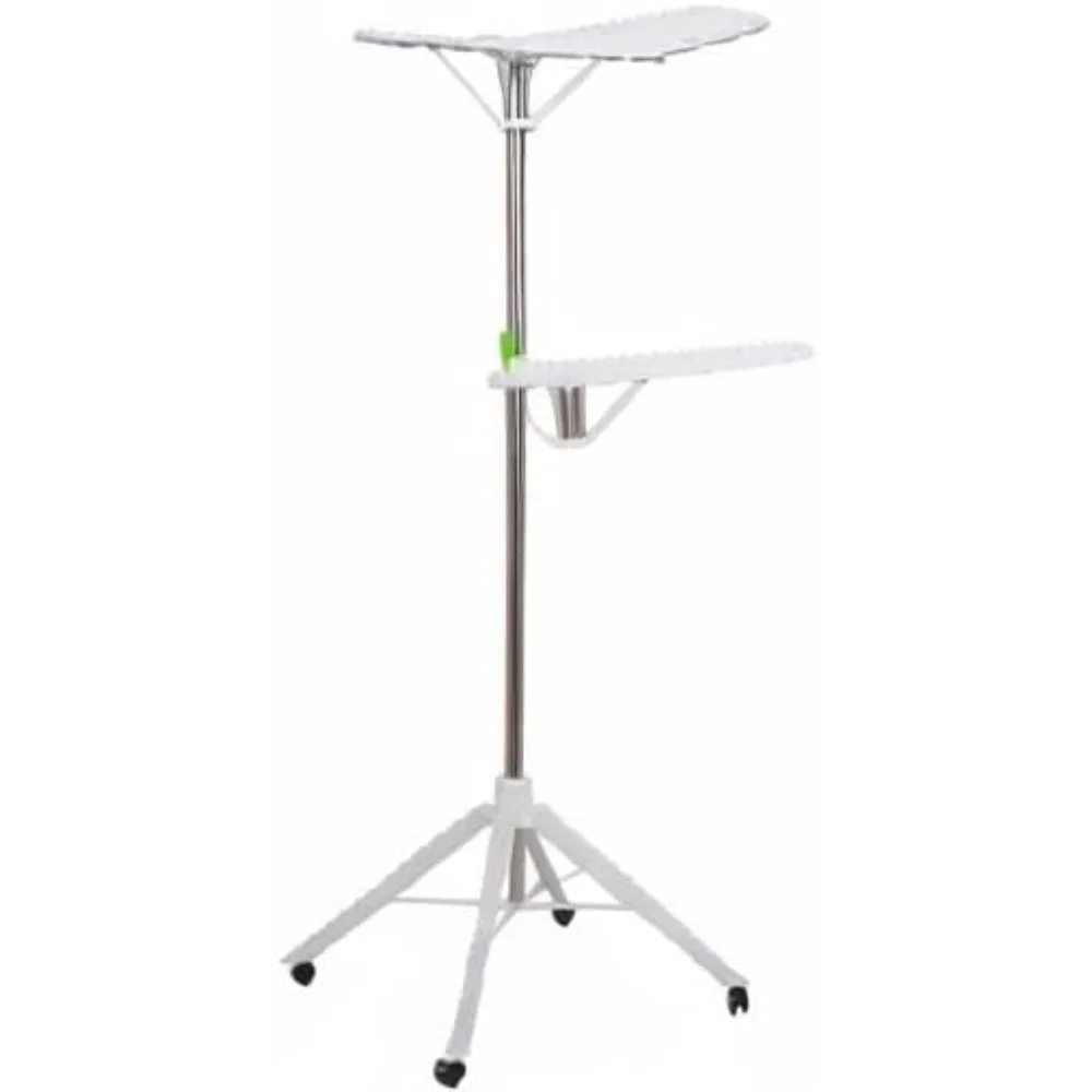 ราวตากผ้าสแตนเลสแบบปรับได้พร้อมล้อ รองรับน้ำหนักได้ 120 ชิ้น ใช้ได้ทั้งภายในและภายนอกอาคาร