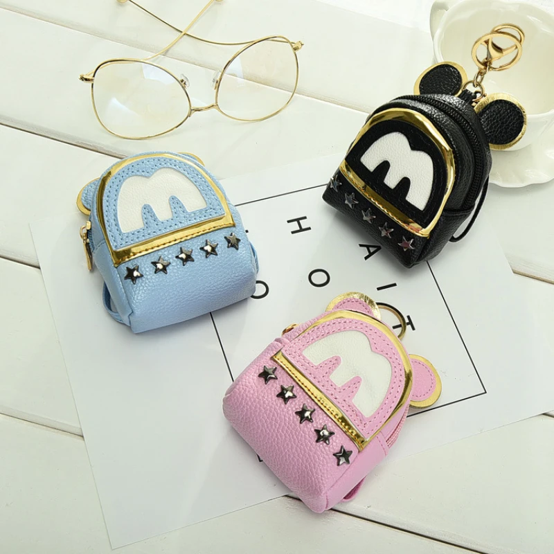 

Mini Portable Storage Bag for Women, Cute Coin Purses, Small Earphone Box, Soft Leather Housekeeper, Keychain Wallet Pouch, Girl