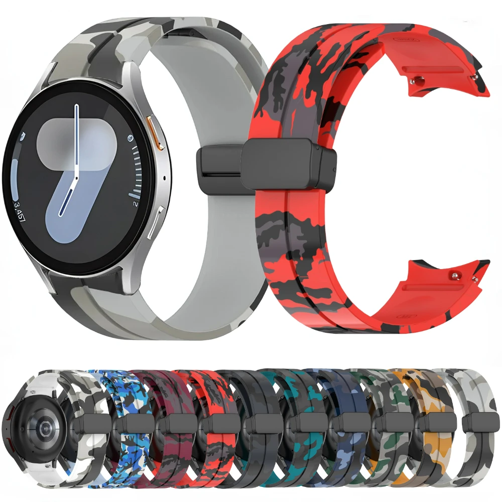 

Magnetic buckle Strap for Samsung Galaxy Watch 7/6/Classic 44mm 40mm 47mm 43mm Silicone Bracelet for Watch 6 5 4/5Pro 45mm Strap