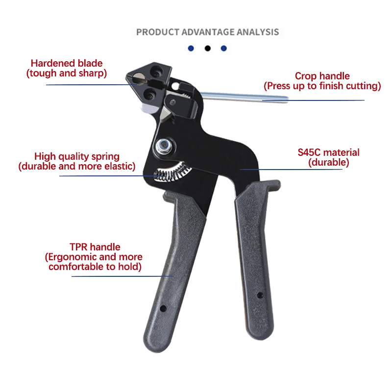 Cable Ties Plier Hand Stainless Steel Tie Tool Self-Locking Fastening Strap High Quality Cutting Tool Automatic Zip Cutter Tensi