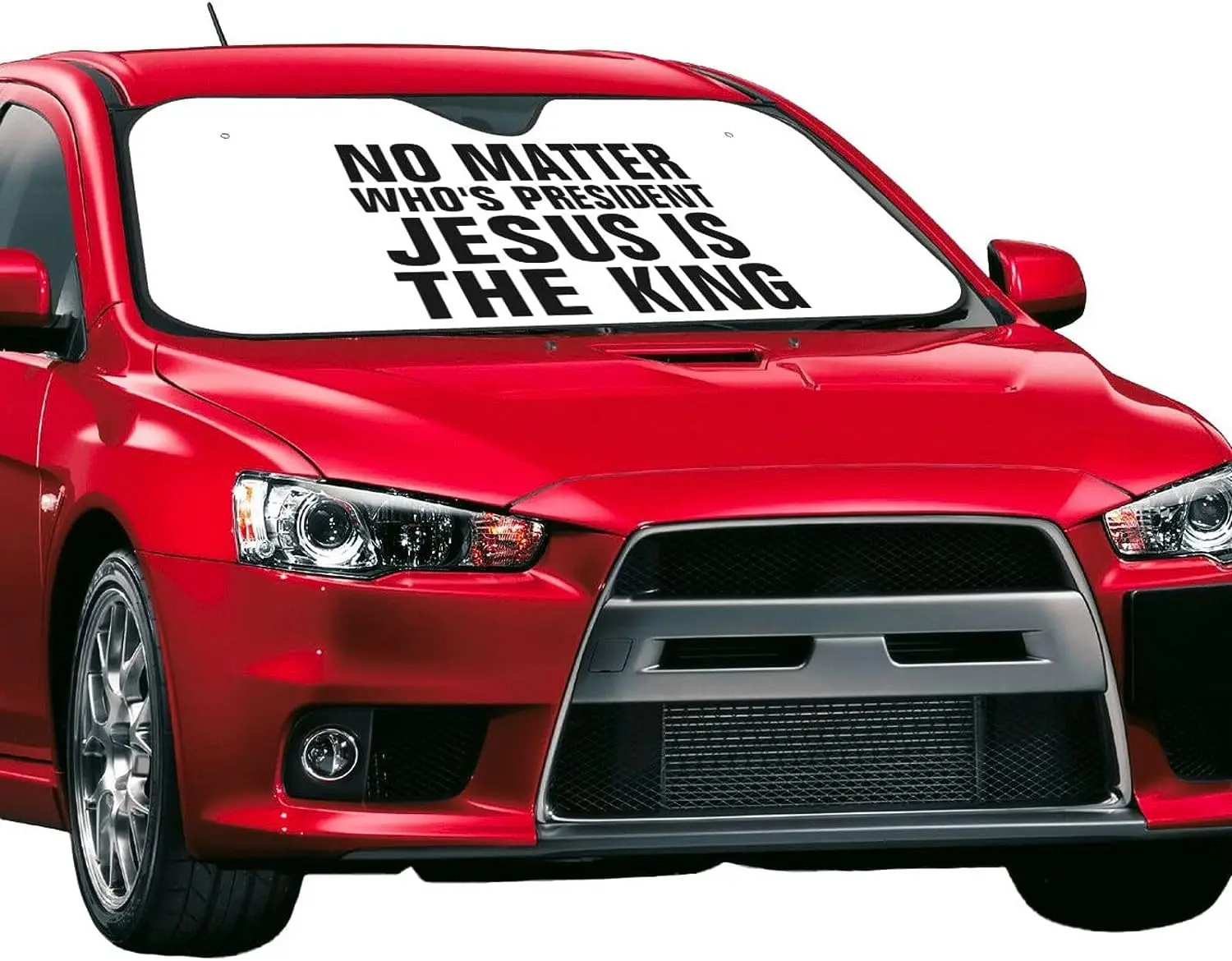 Jesus is Still King Pattern Windshield Car Sun Shade Front Window Sunshade for Most Sedans SUV Blocks Uv Rays Keep Vehicle Cool