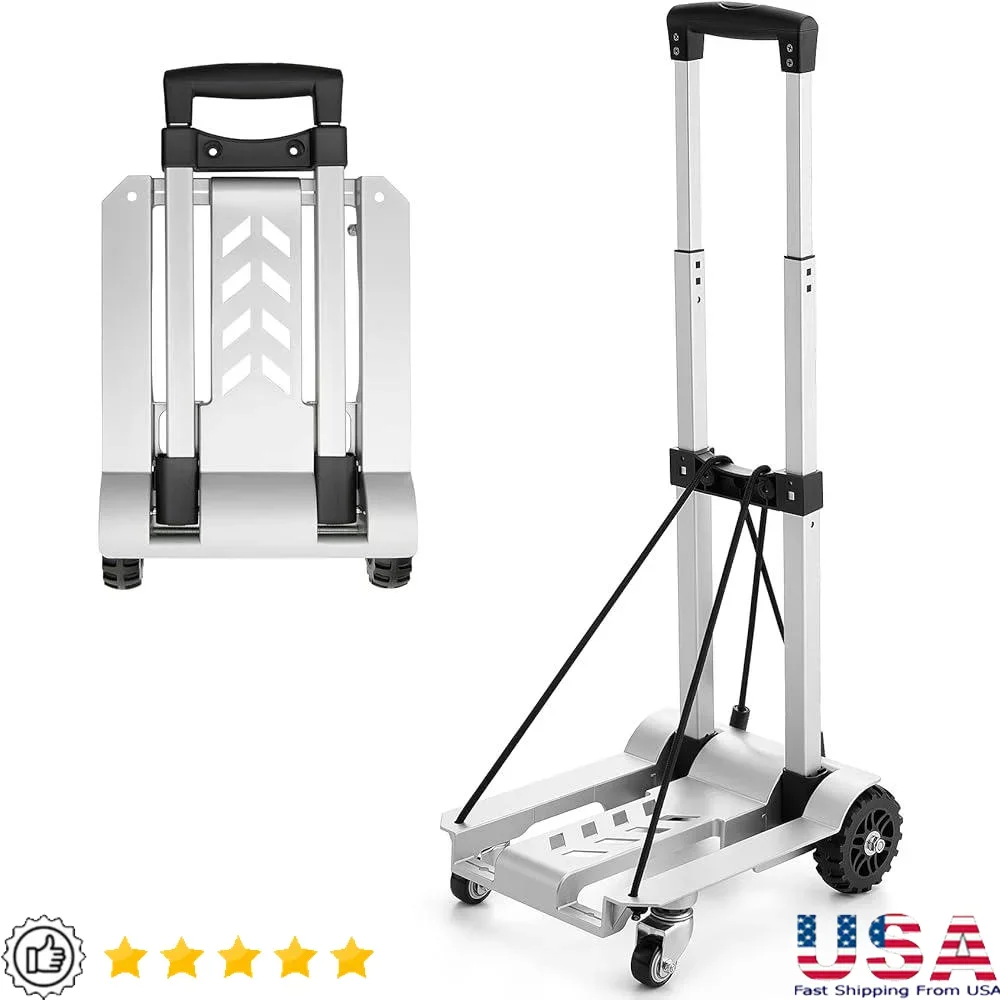 270LBS الثقيلة للطي شاحنة يدوية الألومنيوم عربة المرافق مع 4 عجلات خزان متقدمة الأمتعة التسوق نقل البضائع #1