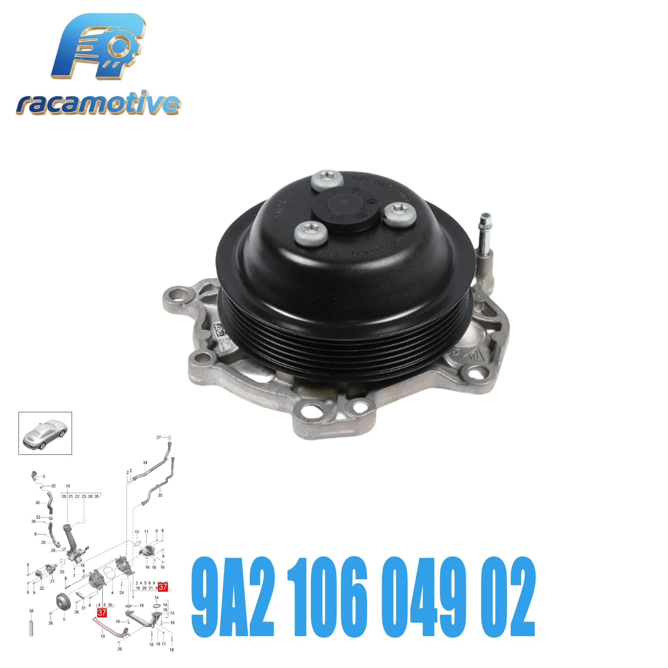 9A210604902 0PB121005C 0PB121005A 0PB121010D for Porsche 911 (991/992), 911 Convertible, 911 Targa engine coolant pump.