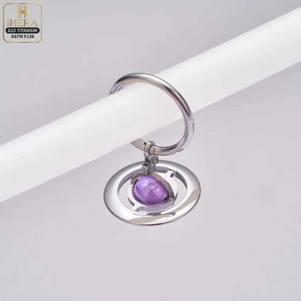 ASTM F136 Titan Piercing Segmentring mit Scharnier und Saturn-Anhänger, Septumring, Daith Clicker, Ohrknorpel-Ohrring, Lippen- und Nasenstecker – Detail 23