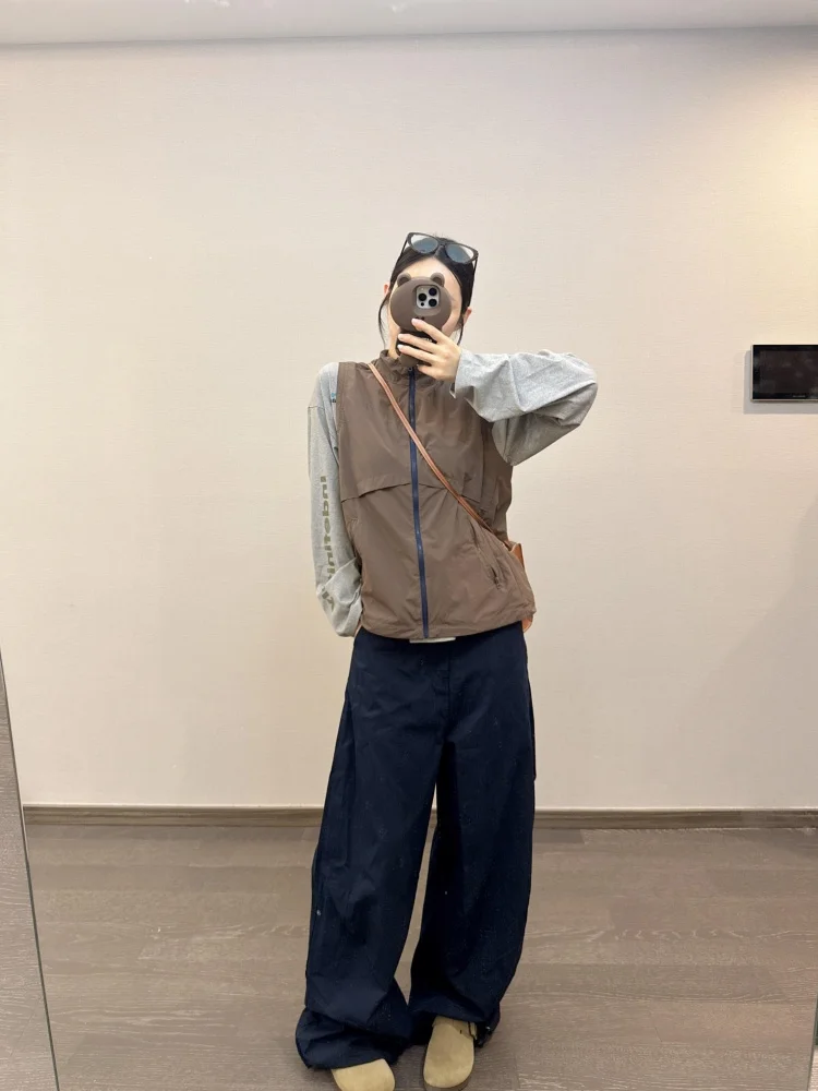 

Весенняя новинка: корейский женский деловой костюм с брюками с высокой талией и широкими штанинами, модный жилет и базовая рубашка с длинным рукавом