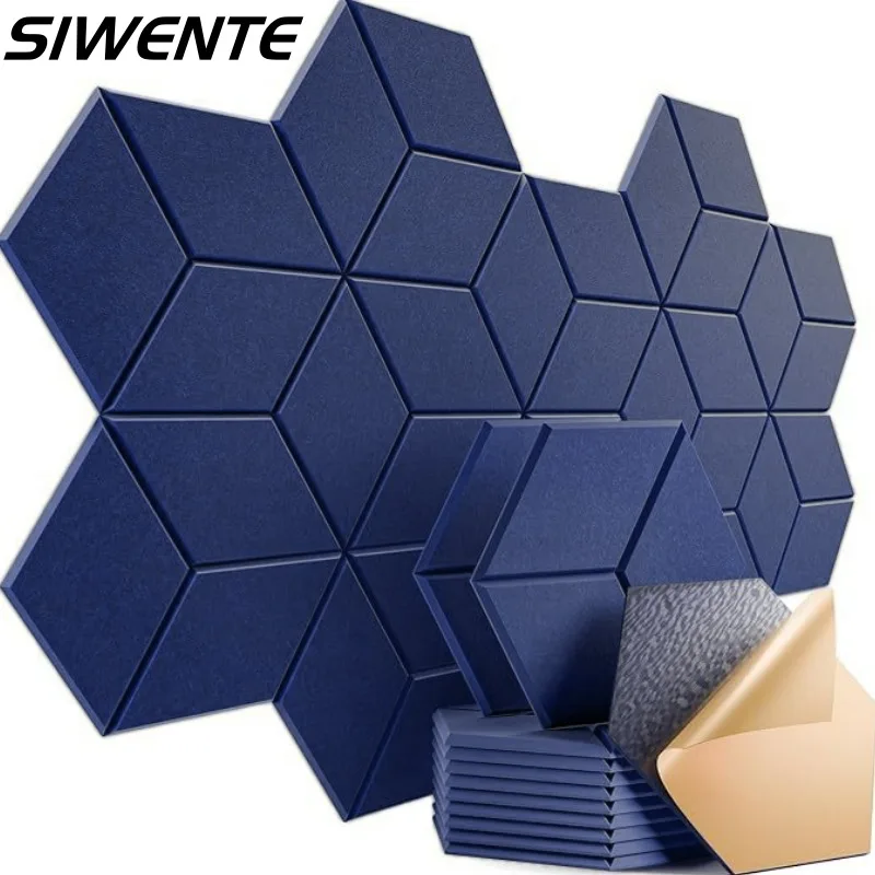 

Y-Lined Design Hexagonal Self-adhesive Acoustic Panels Sound Proof Foam Felt Board To Absorb Noise Eliminate Echoes Black Board