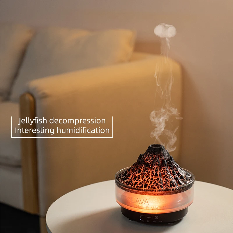 2024 New Design Flame Aromatherapy Essential Oil Diffuser 360ML, Volcano Air Diffuser/Humidifier, Christmas Gift