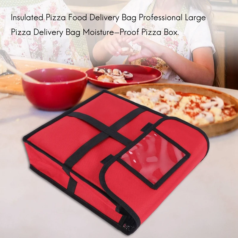 2X Insulated Pizza Food Delivery Bag Professional Large Pizza Delivery Bag Moisture-Proof Pizza Box