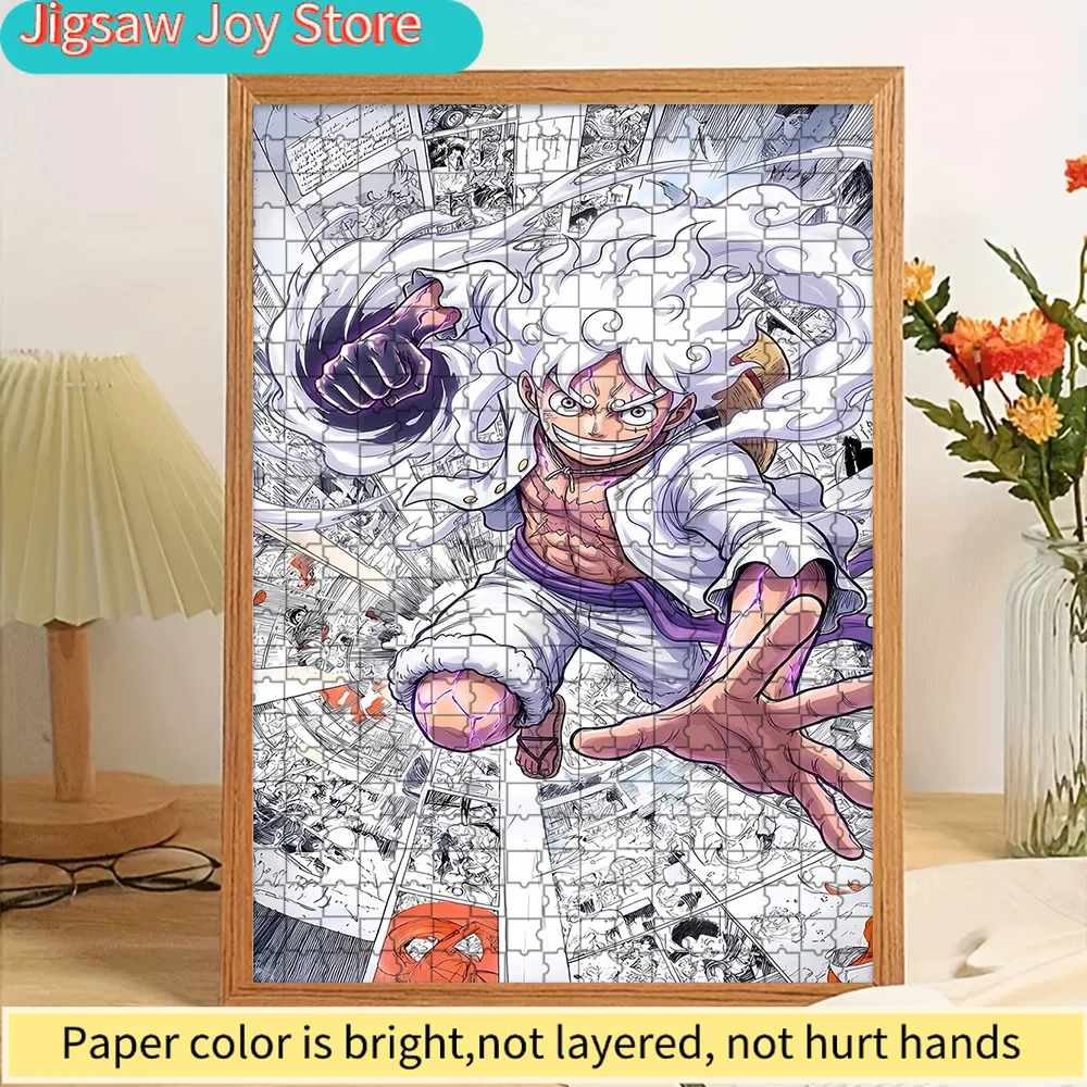

Anime One Piece Monkey D. Luffy Gear 5 Manga Background Collage Paper Puzzle, Creative Home Decor Gift For Anime Enthusiasts