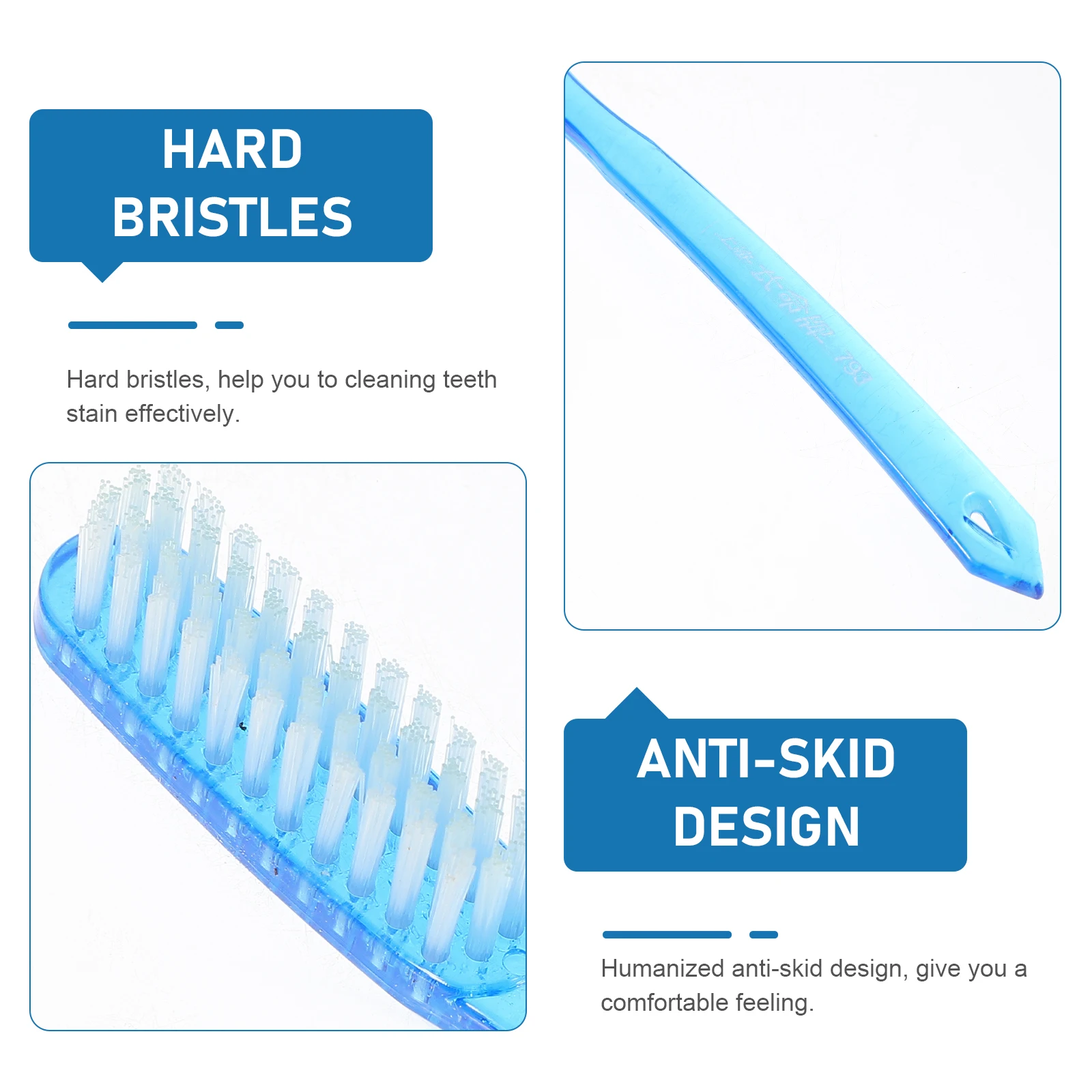 

6Pcs Super Hard Bristles Toothbrush for Adults Premium Manual Cleaning Stain Removal Whitening Teeth Anti-Skid Design Travel Use