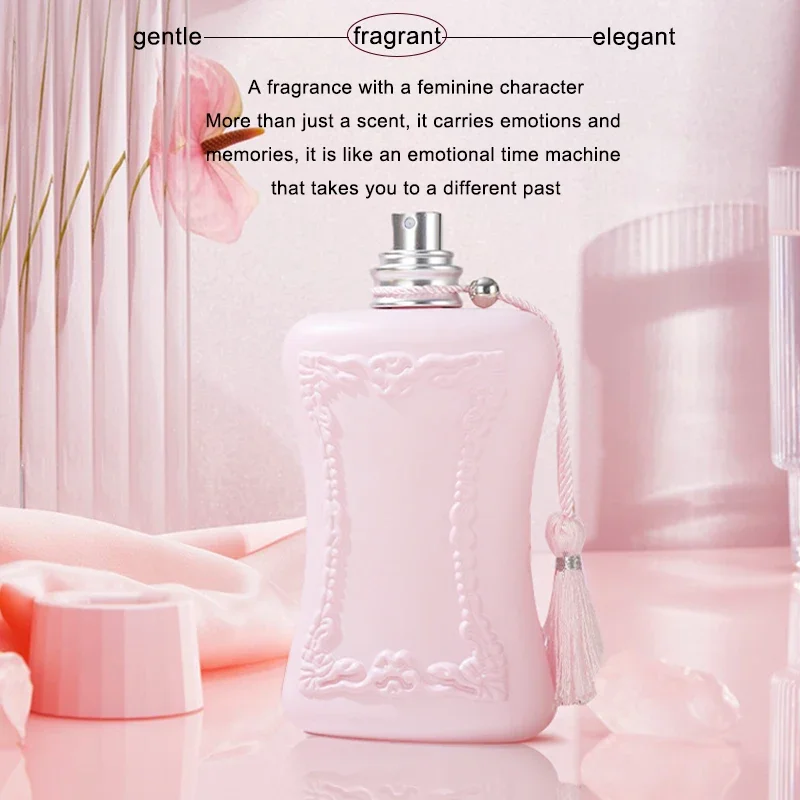 Parfum De Mujer orisinil, parfum Perancis kualitas tinggi, kemasan mewah, rempah-rempah Mulia, bau mawar, tahan lama 75ml