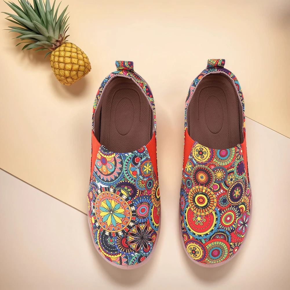 

Женские лоферы из канваса, нескользящие повседневные туфли для прогулок и путешествий, удобные слипоны в этническом стиле для активного отдыха