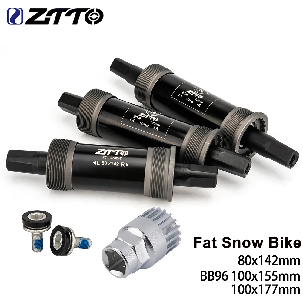 ZTTO-soporte inferior cónico cuadrado para bicicleta, BSA80x142 BB96 100x155 100x177mm para bielas de eje cuadrado, pieza de bielas para bicicleta de nieve gruesa