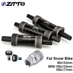 ZTTO Bicycle Square Tapered Bottom Bracket BSA80x142 BB96 100x155 100x177mm For Square Axis Crankset Fat Snow Bike Crankset Part