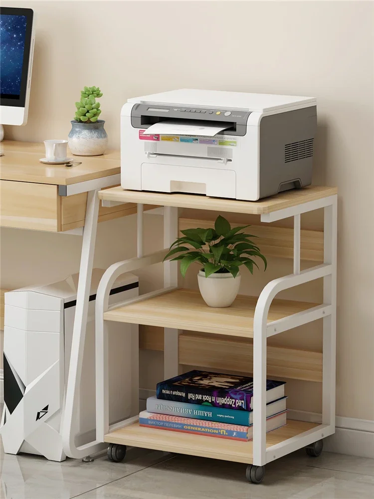 Printer shelf Multi-layer shelf Simple modern mobile floor-to-ceiling desk side home mainframe box storage rack