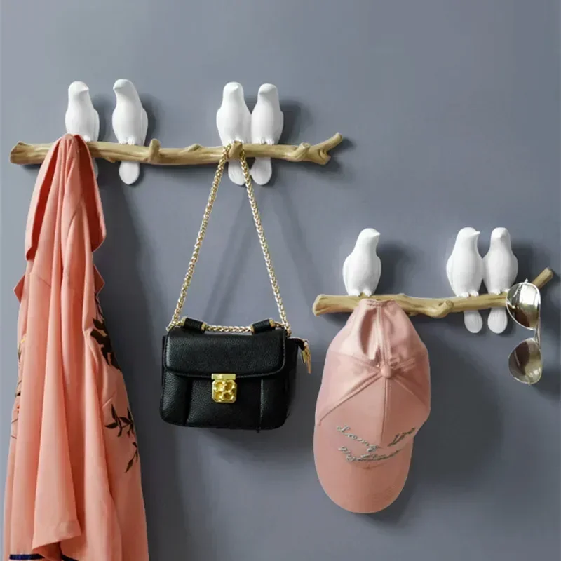 Wall Decorations Home Accessories Living Room door Hanger Nordic Bird key kitchen Coat Clothes Towel Hooks Hat Handbag Holder