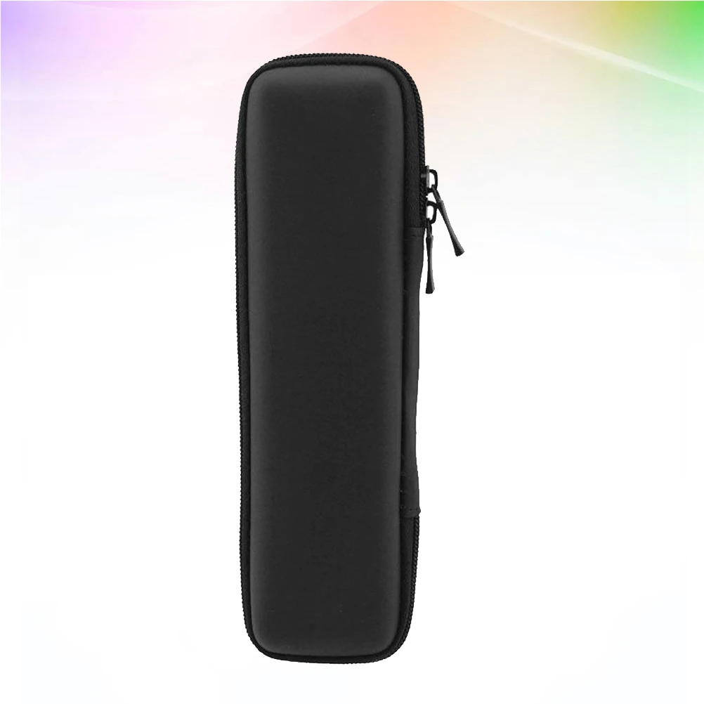 Solid Dustproof Black Pencil Box Grid Double Zipper Storage Bag Protective Case for Handwriting Pen Storage Bag