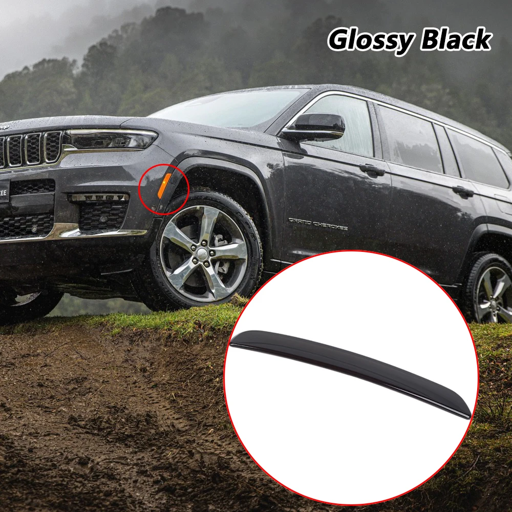 Front Fog Brake Light Eyebrow Lamp Decoration Cover Trim for Jeep Grand Cherokee 2024+ Car Exterior Accessories Glossy Black