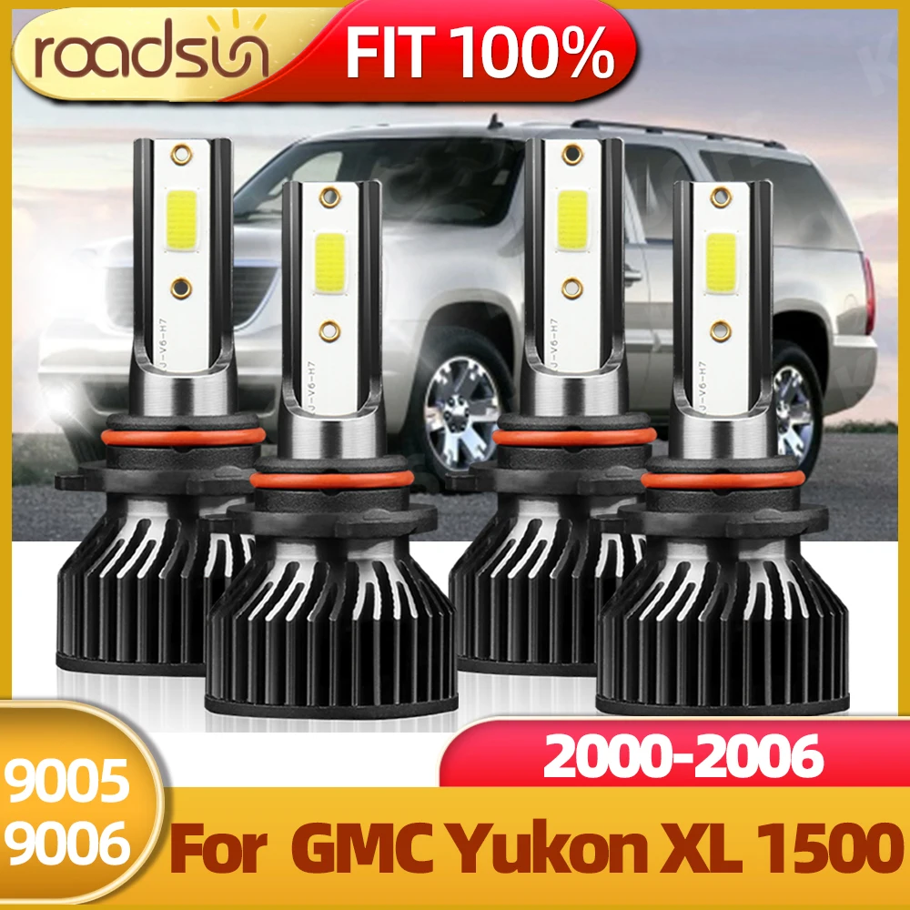 

4X LED Headlight 9005 HB3 9006 HB4 Car Light 12000LM 72W 6000K White Hight Low Beam Bulbs Kit For GMC Yukon XL 1500 2000-2006