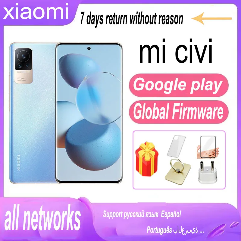 Global firmware Xiaomi-Civi 5G Smartphone, Snapdragon 778G, 64 MP Camera, 4500mAh Battery, 55W,