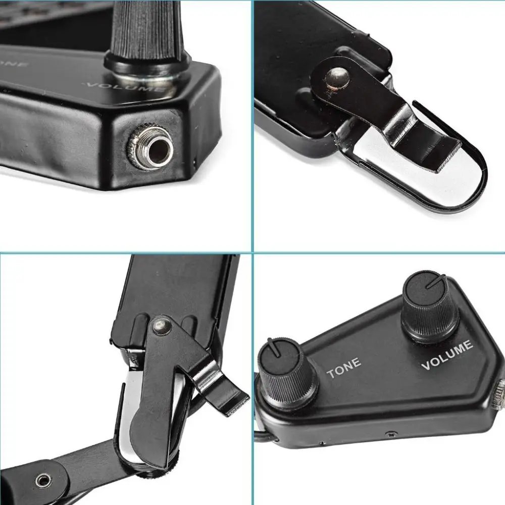 

12-Hole Design Acoustic Guitar Pickup Adjustable Volume Clip-On Style Soundhole Pickup Enhanced Sound Tone Knobs