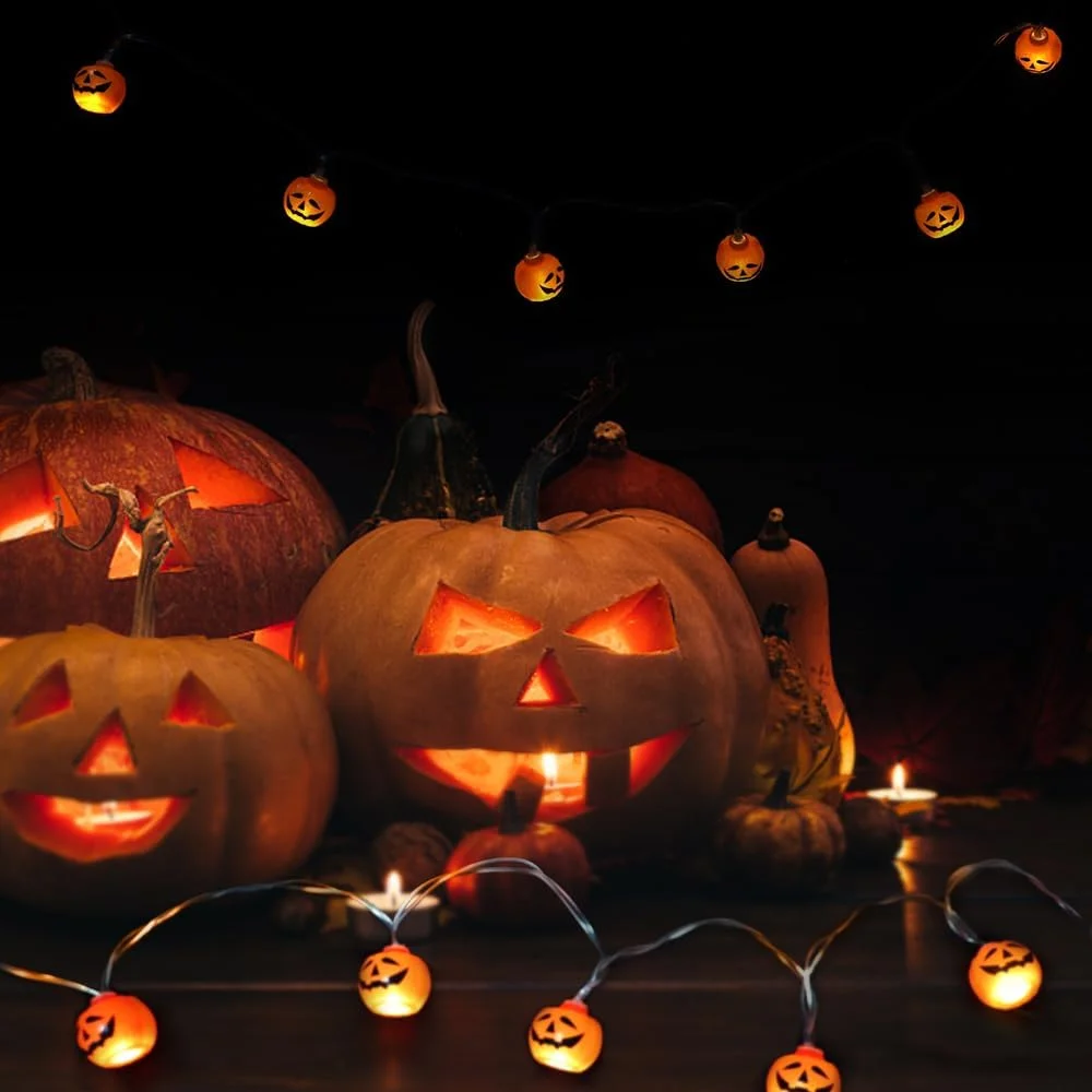 1PC 10/20 LED ハロウィンミニカボチャストリングライト電池式装飾ライト家庭用屋内寝室パーティー装飾