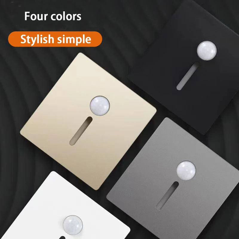 Smart Motion Sensor LED Stair Footlight Indoor Outdoor Stair Wall Lamp Recessed LED Step Light Staircase Bedroom Decoration