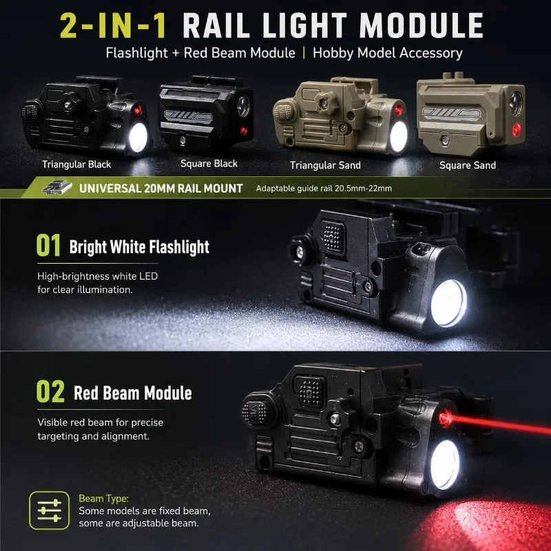 Model Modification Under-Mount LED & Infrared Module Universal 20MM Mount Hobby Craft Accessory