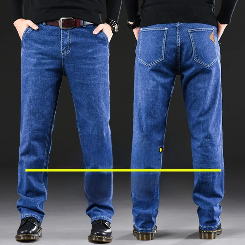 

Мужские повседневные свободные джинсы прямого кроя, рабочая одежда для сварщиков, износостойкие, эластичные, длинные брюки, спецодежда