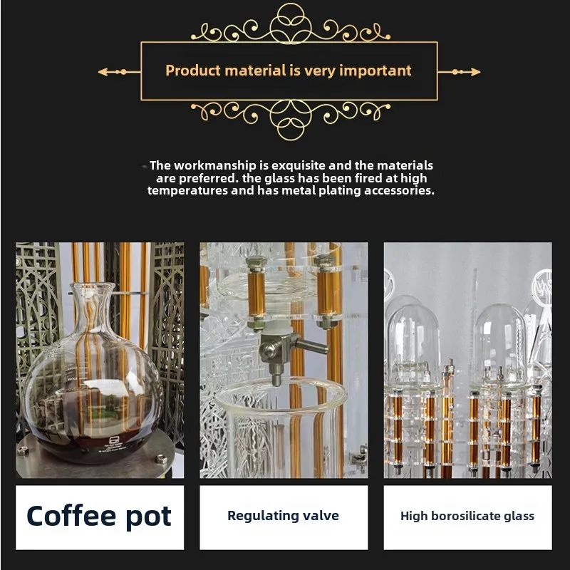High-end Gothic Glass Ice Drop Coffee Pot Cold Brew Tea Cold Brew Pot Coffee Equipment Commercial Large Capacity