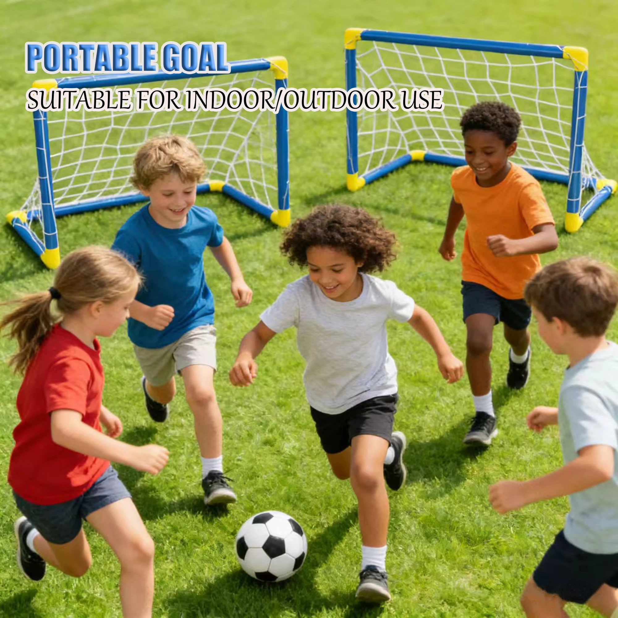 

Детский футбольный набор 2 в 1, складные ворота с мячом, спортивная игрушка для дома и улицы для мальчиков и девочек, 2 режима сборки.